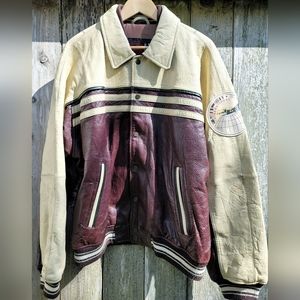 Guess Leather International Varsity Jacket XL